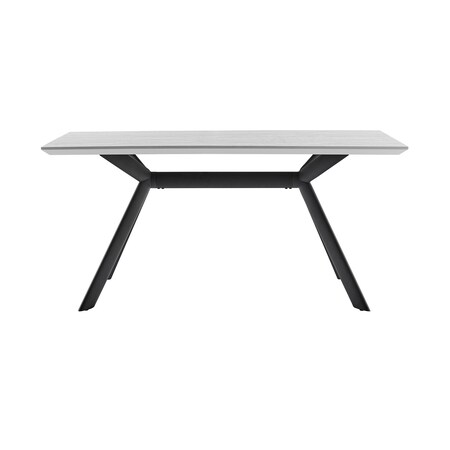 Armen Living Margot Light Gray Rectangular Dining Table with Black Finish LCMNDIGRY